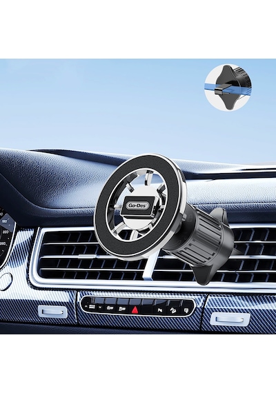 Go Des Gd-hd366 M-safe Magnetik 360 Derece Dönebilen Havalandırma Tasarımlı Telefon Tutucu Siyah