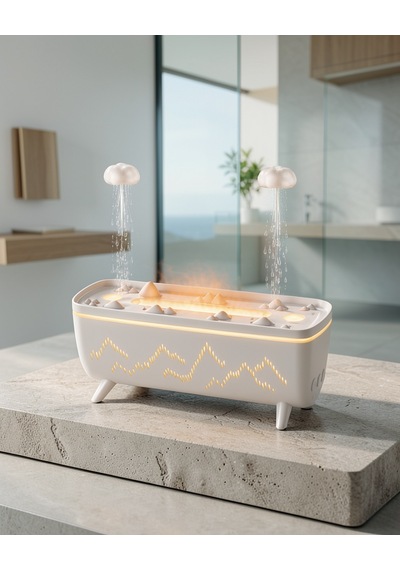 Hava Nemlendirici Ve Aromaterapi Difüzörü 280 Ml Yağmur Efekti Led Işıklı