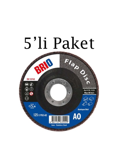 Brio Flap Disk 125xp60 Ao 5'li Paket