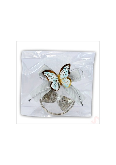 Lavantalı ve Mavi Kelebekli 6.5 CM Metal Pano Magnet, 1 Adet Çok Renkli