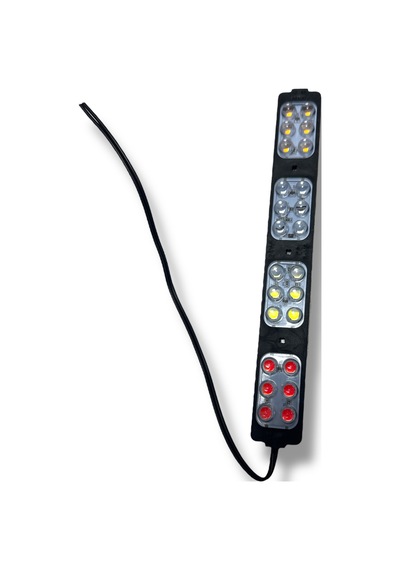 Polis Çakar Ip65 2835smd Kırmızı Mavi Sarı Beyaz Flaş Strobe Işıklar Aydınlatma Oto Araba Motor 200lm Led Dc 12v 24w 24 Göz Led 4 Renk 203x26mm