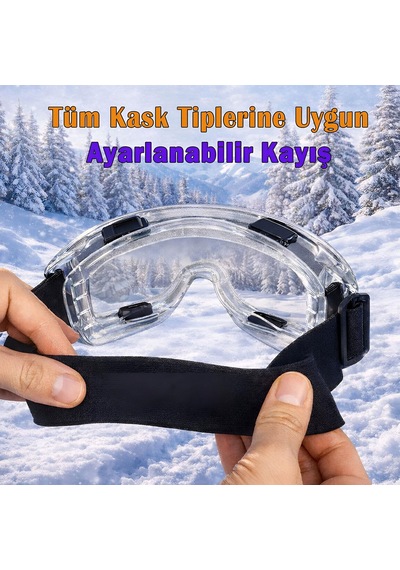 Kayak Gözlüğü Şeffaf Ventilli Güneş Kar Koruyucu Gözlük Uv Korumalı Snowboard Glasses Gözlük Şeffaf