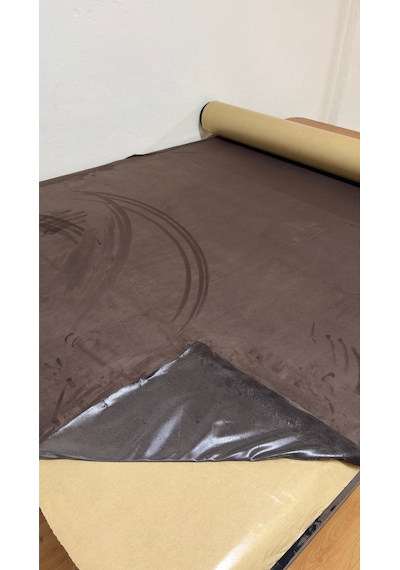 Kendinden Yapışkanlı Alkantara Süet Suni Deri 100 X 150 - Kahverengi Kahverengi