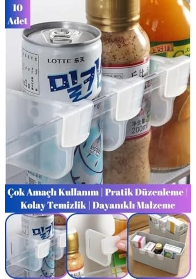Tafce 10 Adet Çok Amaçlı Buz Dolabı Düzenleyici Buz Dolabı Raf Ayırıcı