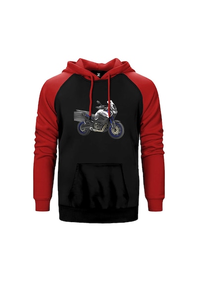 Yamha Xt1200z Super Tenere Kırmızı Renk Reglan Kol Kapşonlu Sweatshirt Kırmızı
