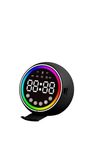 Go İthalat Dijital Saat - Bluetooth Wireless Mini Hoparlör Speaker Usb Şarjlı - Işıklı 5w Pl-4652