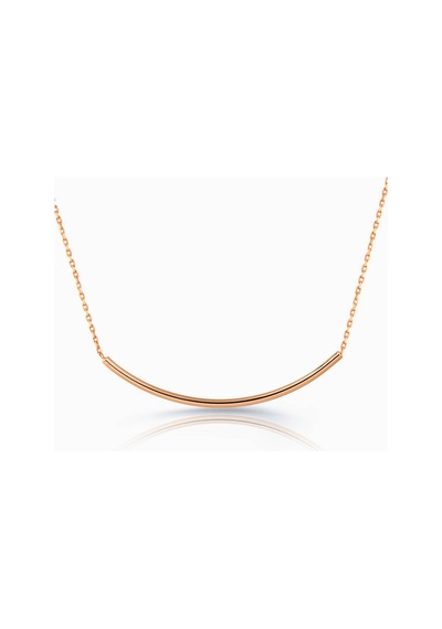 Kuyumcudukkani Zincirli"6cm Çubuk"modeli Kolye-37082-r Rose Gold