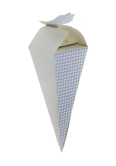 50 Adet 12cm Karton Küçük Külah Ekoseli Lokumluk