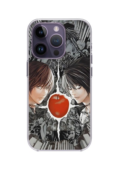 Apple Uyumlu iPhone 14 Pro Max Death Note Kapak Tasarımlı Baskılı Silikon Kılıf Renkli