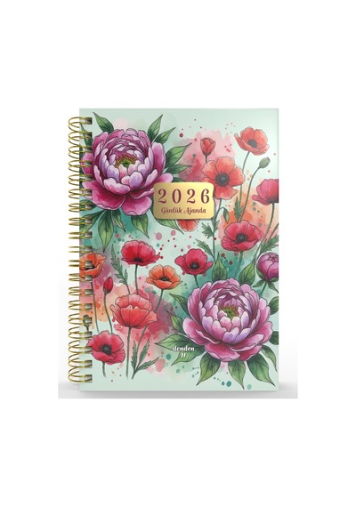 Spiralli 2026 Günlük Ajanda Flowers 8 Çok Renkli