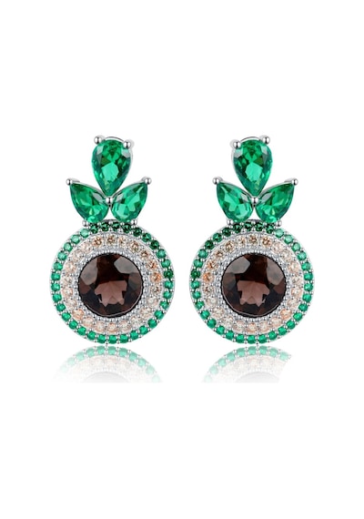 Brezza Lusso Jewelry Sultanit Zümrüt Taşlı Işıltılı Endam Kadın Gümüş Küpe