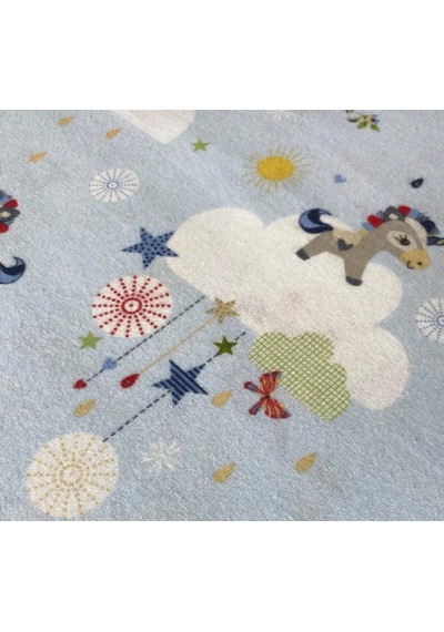 Flanel Pazen Fermuarlı Bebek Yastık Kılıfı 35x45 2 Adet Mavi