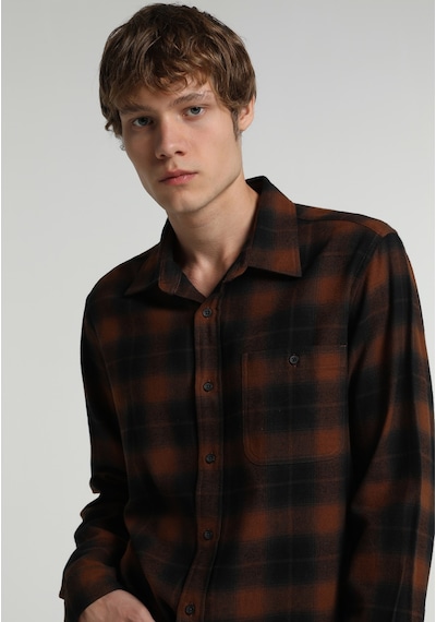 Colin's Colins Regular Fit Shirt Neck Ekoseli Erkek Turuncu Uzun Kol Gömlek Cl1081818 Q1.v1 Brc Kiremit
