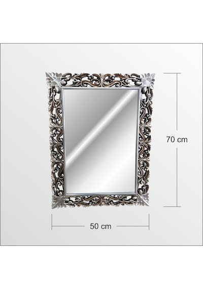 45X60Cm Eskitme Gümüş Işleme Rustik Boy Banyo Duvar Salon Aynası Gümüş