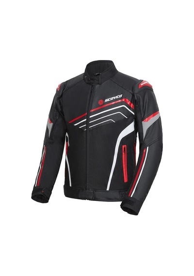 Scoyco Jk153 Motosiklet Montu Deri 4 Mevsim Oxford 600-d Dayanıklı Kumaş Motorcu Mont Red