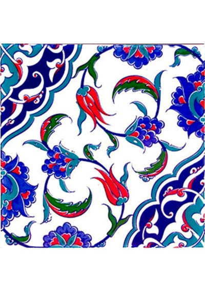 Armada Çini 20x20 Cm Ac 44 Osmanlı İznik Desen Kütahya Çini Karo