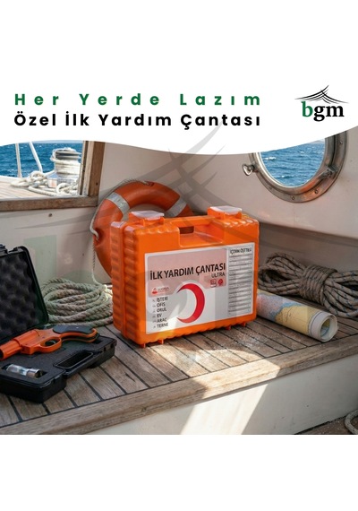 Ultra İlk Yardım Çantası Acil Müdahale Kiti Temel Malzemeler Sert Kasa Duvara Monte Aparatlı