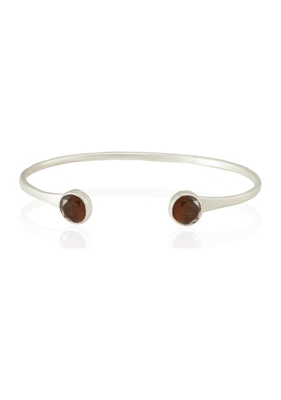 Kadir Jewellery 925 Ayar Gümüş Kaplama El İşçiliği Zirkon Taşlı Kadın Charm Bileklik Kahverengi