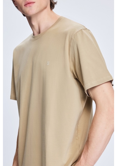 Hatemoğlu Bej Regular Fit Bisiklet Yaka Pamuklu Triko Tişört 35102024c014 Kbj 379682 Çok Renkli