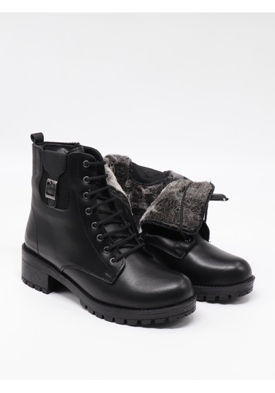 Nesilshoes Nesil Shoes Marr 851 Hakiki Deri İçi Kürklü Kadın Bot Siyah