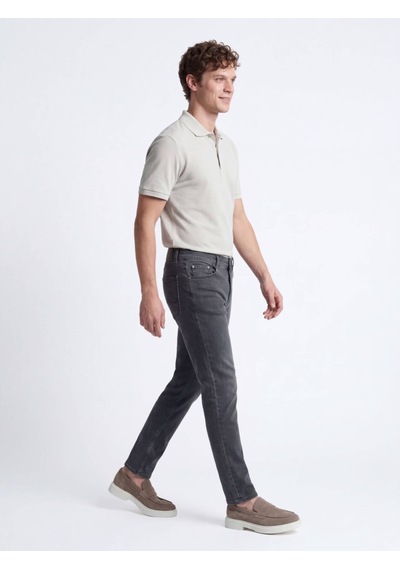 Kip Koyu Yeşil Slim Fit Denim Pamuk Karışımlı Pantolon