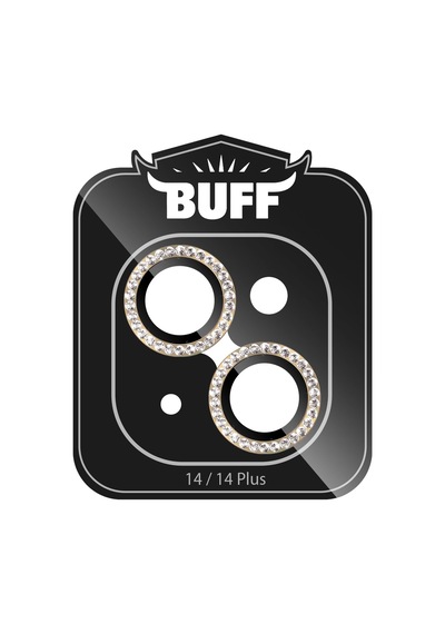 Buff Apple Uyumlu iPhone 14 / 14 Plus Diamond Kamera Lens Koruyucu Gold