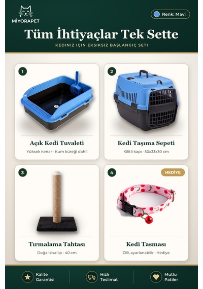 Kedi Set 5 Parça-taşıma-tırmalama-tuvalet