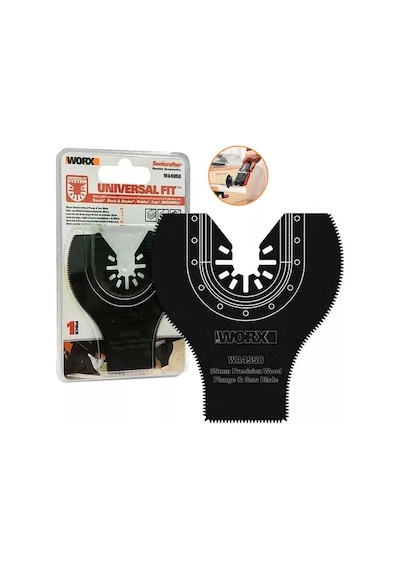 WORX WA4958 Çok Amaçlı Raspalama Makinası İçin 35x80mm 180˚ Ahşap, Fiberglas, PVC Universal Dalma/Kesme Bıçağı
