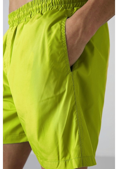 Tommylife Neon Sarı Hızlı Kuruyan Standart Fit Erkek Deniz Şortu - 81237