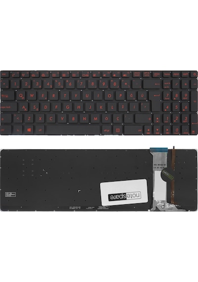 Asus Uyumlu Rog Gl752, Gl752v, Gl752vl, Gl752vw, Gl752vwm, Gl771jw Klavye Tr Işıklı Siyah