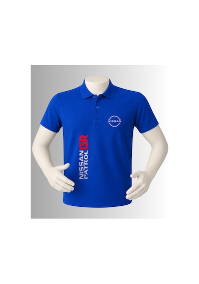 Dafri Özel Tasarım Nıssan Patrol Baskılı Kaliteli Pamuklu T-shirt Mavi