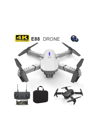 E88 Drone 4k Hd Çift Kameralı Drone App Kontrol Wifi Li Katlanabilir Quatcopter X3 Batarya