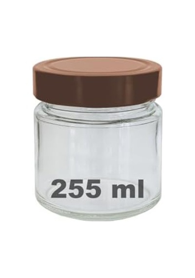 255 Ml Kavanoz Metal Derin Kapaklı 255 Cc Şeffaf Reçel, Marmelat Cam Kavanoz Deep 6 Adet Bakır Kapak 12 Izgara