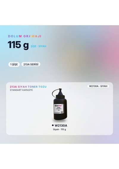 Hp 213a W2130a Toner Tozu Siyah 115gr / Color Laserjet Enterprise 5700 / 6700 / Mfp 5800 / 6800