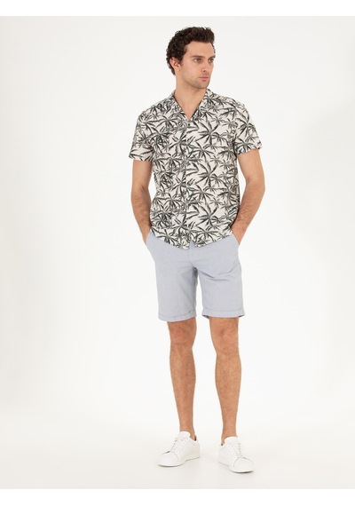 Cacharel Açık Mavi Regular Fit Dokuma Şort Denim