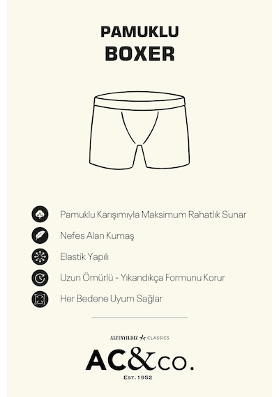 Ac&Co / Altınyıldız Classics Erkek Lacı-Bordo-Antrasıt 3'Lü Boxer Paketi