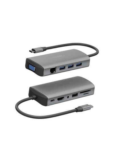 Aluhub Max 100w Type-c Pd Şarj Destekli 11in1 4k Hub Dönüştürücü - Koyu Gri