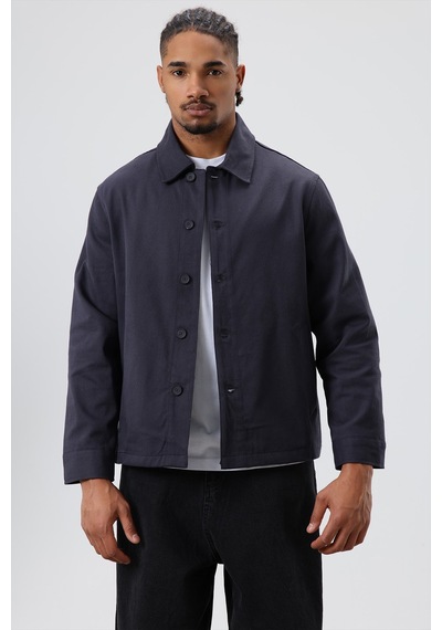 Vamos Boxy Fit Gabardin Ceket Füme