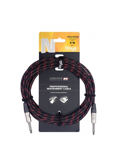 Stagg Enstrüman Kablosu 6m Deluxe Ngc6vtr Bk