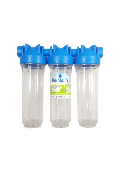 Atlas 10" Housing 3 Lü Boş Filtre Kabı Bina Girişi ve Kuyu Suyu