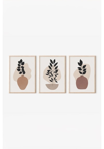 Artavessa Gerçek Ahşap Çerçeveli 3 Parça 3D Poster Tablo Seti - 3DARTSOHOSET53