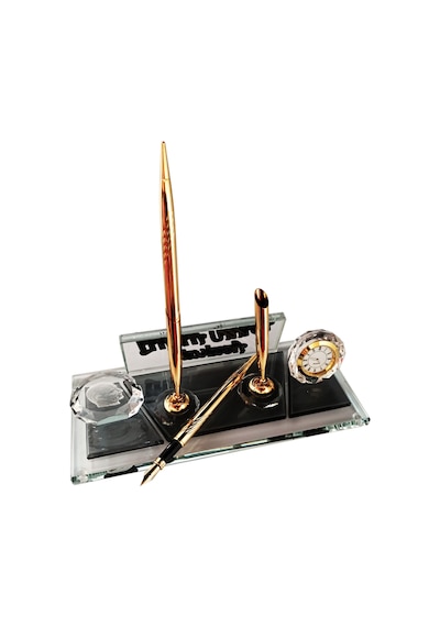 Mertkristal Kristal Masa İsimliği Kalemli Ofis Hediyesi M114GLD