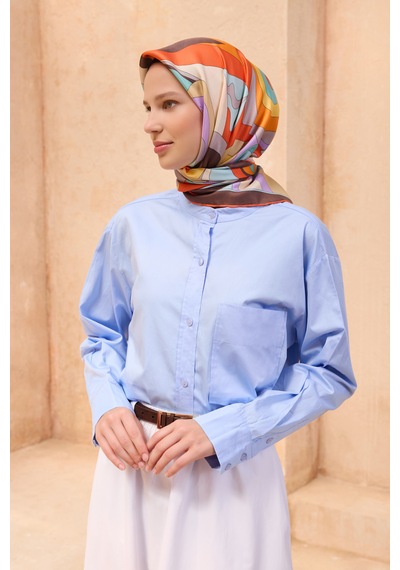 Belli Twill İpek Eşarp 4108-81 Çok Renkli