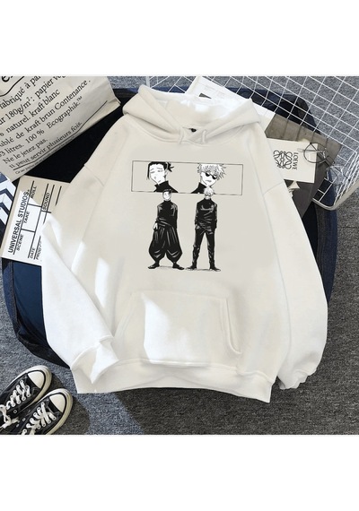 Jujutsu Kaisen Geto Ve Gojo Kapşonlu Sweatshirt 001