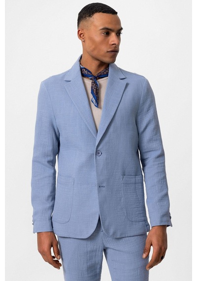 Antioch Astarsız Torba Cepli Erkek Blazer Ceket Mavi