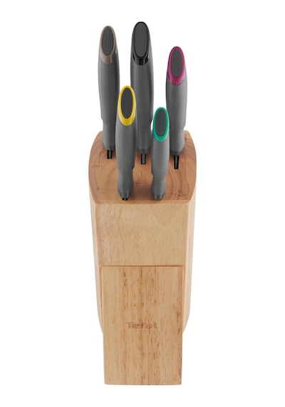 Tefal Fresh Kitchen Ahşap Blok & 5 Parça Bıçak Seti 001 Siyah