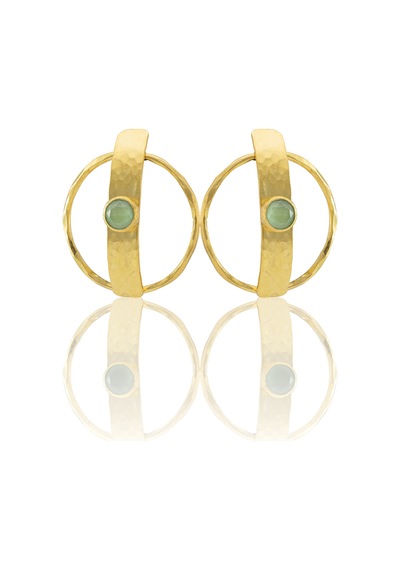 Kadir Jewellery 22 Ayar Altın Kaplama Vintage Küpe -el İşçiliği Ve Hipoalerjenik Küpe Açık Yeşil 28442414