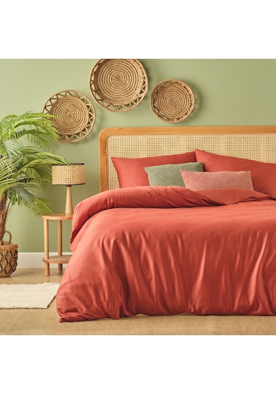 Bella Maison %100 Pamuk Saten Supreme Basic Çift Kişilik Nevresim Seti Kiremit 200 x 220 CM Kiremit