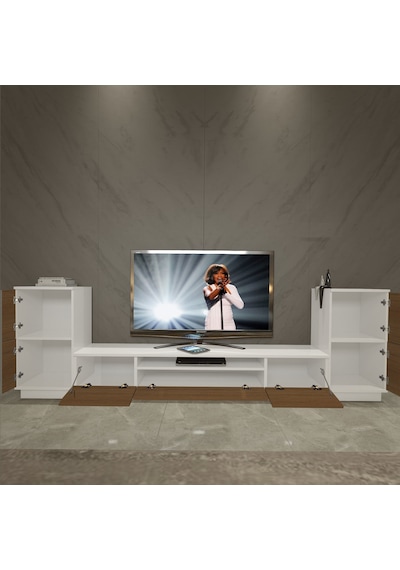 Decoraktiv Trendstyle On2 Mdf Tv Ünitesi Tv Sehpası Beyaz - Ceviz