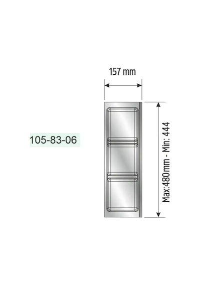 Mesan Traybond 3 Bölme Antrasit Kaşıklık 157mm 105-83-06-309 Çok Renkli